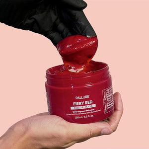 Pallure Color Pigment Refresher Mask Semi Permanent Hair Color Depositing Conditioner 8.5 Oz Fiery Red