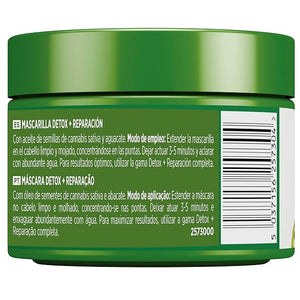 John Frieda Detox &amp Repair Masque 250 ml Intensive Deep Conditioner for Dry Stressed and Damaged Hair Nourishing Hair Mask with Cannabis Sativa Seed Oil and Avocado