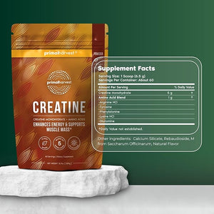 Primal Harvest Creatine Powder Supplement for Men and Women's Fitness Workouts and Muscle Growth to Help Promote Recovery Strength Energy and Endurance (2)