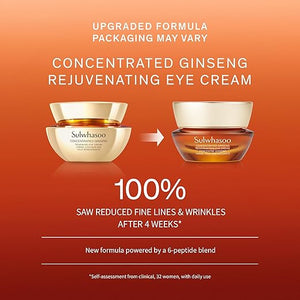 Sulwhasoo Concentrated Ginseng Rejuvenating Eye Cream- Korean Ginseng &amp Peptide Anti-Aging Under Eye Cream for Wrinkes Puffiness Dark Circles &amp Radiance 0.50 fl. oz.