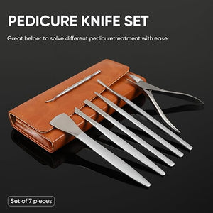 7 PCS Manicure SetPedicure Knife SetProfessional Pedicure Tool Toenail Grooming Kit Pedicure Tool KitTop Notch Foot Blade Sharp Toenail Clippers
