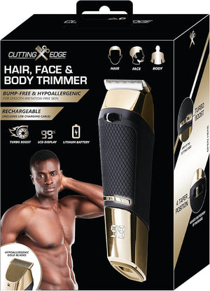 XTREME DIGITAL LIFESTYLE ACCESSORIES Cutting Edge Rechargeable Ceramic Trimmer with LCD Display Pouch and Magnetic Box Body Face