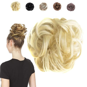 Juvabun Messy Bun Pure Blonde Hair Piece Human Hair Blonde ? Natural Soft Updo Look Secure &amp Lightweight Hair Bun Extensions For Women messy bun hair piece