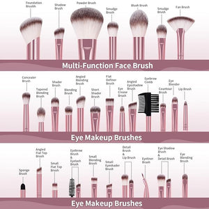 Makeup Brush Set 51 Pcs Makeup Tool Set Premium Synthetic Foundation Powder Concealers Eye shadows Blush Makeup Brushes (Pink 51 Piece Set)
