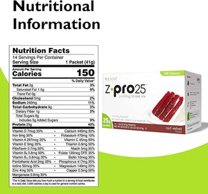 R-Kane Nutritionals Z-Pro Red Velvet Protein Drink Mix - High Protein Low Calorie Low Fat Shake and Pudding Mix - Meal Replacement On-The-Go Packets - Breakfast Boost - 25g Protein - 14 Packets