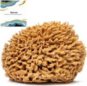 Naroa Soft Natural Sponge X Large | Gentle Sea Loofah for Bathing Smooth Skin | Unbleached Shower Body Scrubber Puff | Bath &amp Spa