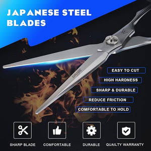 Sirabe Professional Hair Scissors Shears 6.5 Extremely Sharp Blades Hair Cutting Scissors Barber Kit Haircut Scissors for Home Salon Hairdressing