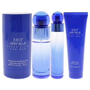 Perry Ellis 360 Very Blue For Men 4 PCS Eau De Toilette Gift Set