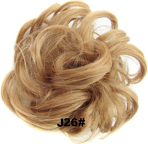 Hair Bun 1 Pack Messy Bun Hair Hoops Ponytail Hair Extensions Synthetic Donut Hair Bun Curly Wavy Hair Bun Wigs for Women Hair Bun Piece(J26)