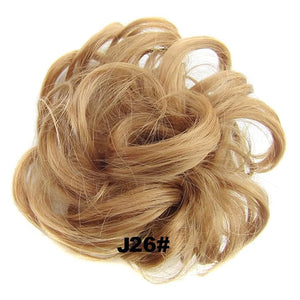SONGCHAO Fake Hair Bun 1 Pack Messy Bun Hair Hoops Ponytail Hair Extensions Synthetic Donut Hair Bun Curly Wavy Hair Bun Wigs for Women Hair Accessories (Color : J26)