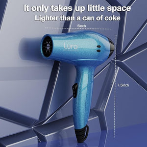 LURA Travel Hair Dryer with DiffuserSmall Dual Voltage Hair Dryers for WomenMini Portable Blow Dryer for MenLightweight Compact Blow Dryer with European Plug