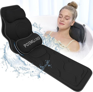 Luxury Full Body Bath Pillows for Tub-Extra Thick Bathtub Cushion with Lumbar Pillow for Neck and Back Support Bath Accessories Gift for Relaxing Soaking Spa