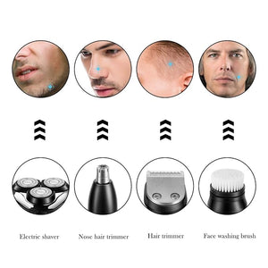 SURKER Electric Shaver Razor Cordless Beard Trimmer for Men Nose Hair Trimmer 3 in 1 Grooming Kit Plus 1 Facial Cleansing Brush Waterproof USB Rechargeable Dry Wet