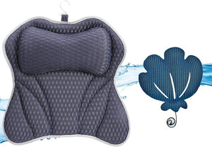 Luxury Bath Pillow and Hot Tub Scum Absorber Set Bath Pillows for Tub with 6 Powerful Suction Cups Hot Tub Scum Absorber Fits All Bathtub