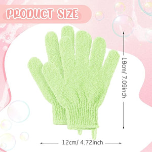 104 Pcs Exfoliating Glove Bulk Shower Gloves with Hanging Loop Exfoliating Body Scrubber Dead Skin Remover for Body Bath Beauty Spa Massage Scrubs Men Women Bathing (Green)