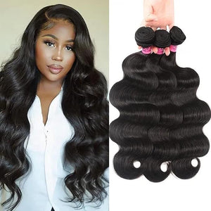 UNice Hair Icenu Series 10A Brazilian Body Wave Virgin Hair 3 Bundles 100% Human Hair Weave Extensions Natural Color 95-100g/piece (16 18 20)