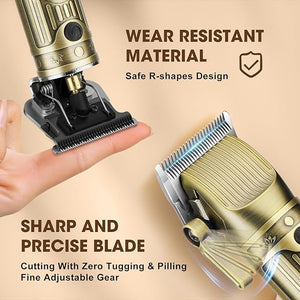 Hair Clippers for Men Shaver Set ProfessionalMens Beard TrimmerNose Hair TrimmerElectric Foil Shavers4 in 1 Barber Clippers for Hair Cutting Grooming Kit &amp LED DisplayGift for Men