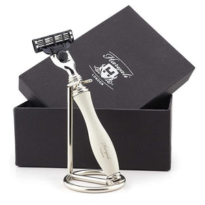 3 Edge Shaving Razor With Stainless Steel Razor Stand Beard and Mustache Safety Razor For Men and Women Perfect Shave