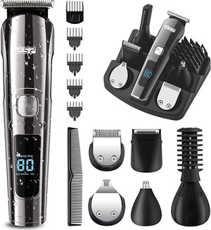 DSP¢ç Facial Hair Trimmer for Men Electric Clippers and Grooming Sets for Pubic Hair Beard Nose Trimmer Kits USB Rechargeable IPX7 Waterproof