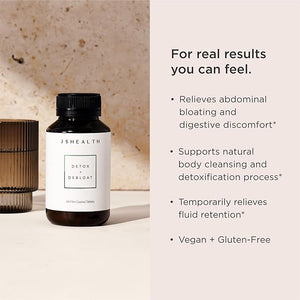 JSHealth Vitamins Detox and Debloat Liver Health Formula | Liver Detox Pills | Debloating Formula with Milk Thistle Turmeric Fennel | Liver Cleanse Supplement (60 Tablets Pack of 2)