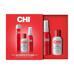 CHI Infra Ultimate Styling Gift Kit, 2 Oz Silk Infusion, 2 Oz 44 Iron Guard &amp; 2.26 Oz Texture Hair Spray, Sulfate, Paraben, &amp; Cruelty-Free (3 Items)