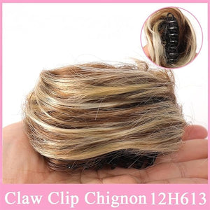 messy bun hair piece Space Buns Hair Pieces Mini Claw Clip in Hair Bun Messy Cat Ears Hair Bun Extension Synthetic Donut Wig Accessory Updo Hairpieces for Women Girls hair buns hair piece(12H613)