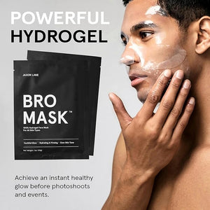 JAXON LANE BRO MASK Premium Korean Face Mask for Men (2 x 4 Pack) - Anti Aging Sheet Masks w/Hydrogel Vitamin C Hydrolyzed Collagen &amp Hyaluronic Acid - Perfect Skin Care Stocking Stuffers for M