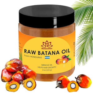 Batana Oil from Honduras - 100% Pure Raw Batana Oil - for Hair Growth, 100% Natural, Pure, Prevent Hair Loss and Enhances Hair Thickness in Men &amp; Women (8 oz)