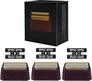 Professional 5 Star Series Finale Shaver Replacement Foil and Cutter Bar Assembly Compatible with wahl Foil Heads 7031-100/7043-100Fit for #8061 8164 Shaver (red 3 Pack)