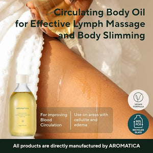 AROMATICA Circulating Body Oil Juniper Berry &amp; Ginger -3.38 fl. oz. - Aromatherapy Massage Oil - Vegan Essential and Non Toxic Oil - After Shower Body Oil for Women