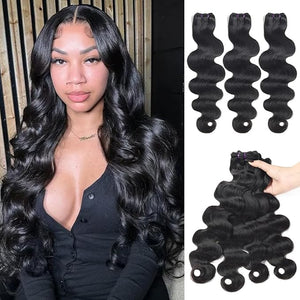 Human Hair Bundles Body Wave Hair 3 Bundles 18 20 22 Inch 16A Vietnamese Raw Human Hair 100% Unprocessed Virgin Hair Weave Human Hair Extension Natural Black Color