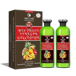 Original MC Mix Fruit Vinegar Gel Colour (Dark Brown) - 1000 ml Ammonia Free Hair Dye for Men and Women Smooth Application
