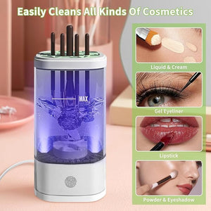 3 IN 1 Electric Makeup Brush Cleaner Machine With Dryer - Portable Automatic USB Cosmetic Brushes Cleaner - Deep Cleaning Tool for All Size Beauty Makeup Brush Set &amp Sponges - Bathroom/Home/Travel