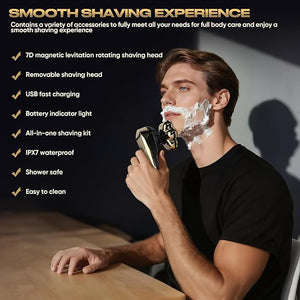 Electric Shaver for Women, Electric Razor with 7D Magnetic Shaver Heads, Wet Dry Waterproof Bald Head Trimmer Kit for Women &amp; Men, Nose Ear Hair Trimmer, USB Rechargeable Clippers, Purple