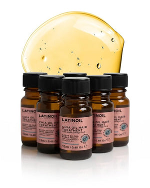 LATINOIL - Chia Oil Hair Treatment Oil for Hair Frizz and Dryness Hair Oil Treatment with Chia Seed Oil Amino acids Omegas and Hyaluronic Acid 12 ml Hair Oil 6-Pack