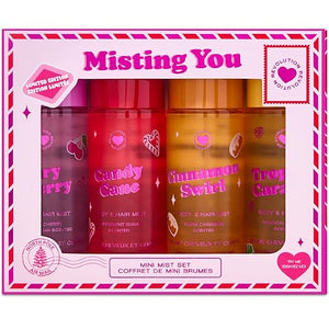 I Heart Revolution Misting You Mini Body Gift Set 4 Mini Fragrance Mists Festive Scents Travel-Sized Vegan &amp Cruelty-Free