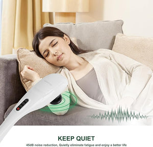 MEGAWISE Handheld Back Massager | Deep Tissue Percussion Relief for Back Neck Shoulders Waist Legs Full Body for Improved Blood Circulation and Fatigue Relief (Pearl White 6Ft Corded)