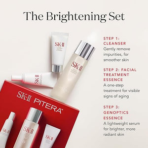 SK-II Ultimate Aura Skincare Kit - Radiance-Boosting Skincare Gift Set with Travel &amp Full Size Products - Kit Includes Full Size Facial Treatment Essence Mini Cleanser &amp Mini Essence Serum (3