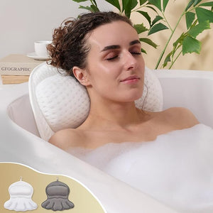 Bath Pillow Luxury Bathtub Pillow Extra Soft &amp Comfortable Bath Pillows for Tub Head Neck and Back Support with 4D Air Mesh Cushions &amp Non-Slip Suction Cups - Bath Accessories Spa Gifts for
