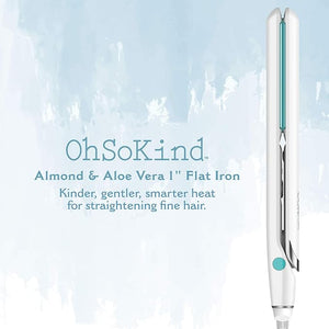 OhSoKind For Fine Hair Flat Iron; 1-inch Almond &amp; Aloe Vera Flat Iron