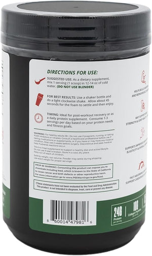 Clear Protein &amp Collagen Peptides Protein Powder Drink Mix - Naturally Sweetened &amp Flavored Gluten Free Lactose Free - Protein + Marine Collagen - 15 Servings (Watermelon Lime)