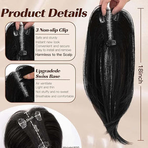 Clip in Hair Pieces for Women Toppers bangs hair clip Thinning Extensions Pieces Wiglets Covers Sparse hair loss