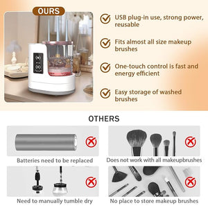 Electric Makeup Brush Cleaner Machine With Makeup Brush Dryer Automatic USB Cosmetic Brushes Cleaner Tool Multi-Functional Cosmetic Brush Cleaner for Makeup Brush Sponges Beauty Cosmetic Set