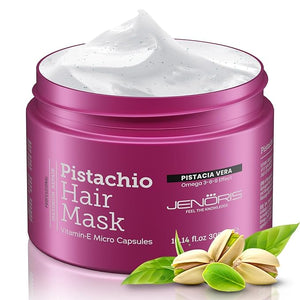Jenoris Pistachio Hair Mask for Dry Damaged Hair ? Deep Conditioning Hair Mask Treatment with Pistachio Oil &amp; Vitamin E, For Color-Treated Hair, For Hair Repair, Paraben &amp; Salt Free, 10.14 Fl