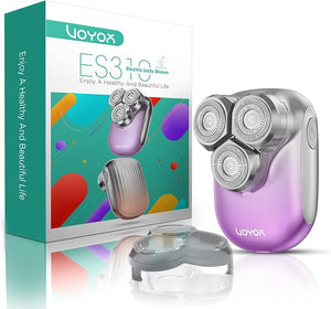 VOYOR Electric Razors for Women 3D Floating Blade Shaver for Women Electric Shaver for Legs Bikini and Body Facial Hair Remover Women's Shavers Waterproof Women's Grooming ES310 (Purple)