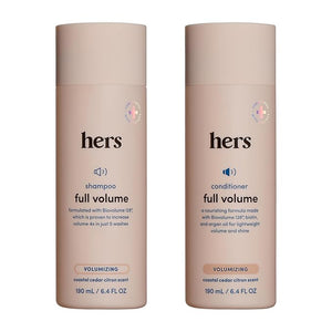 hers Full Volume Shampoo &amp Conditioner Set - Volumizing Shampoo and Conditioner for Women with Biotin - Adds Lightweight Volume Shine &amp Bounce - Coastal Cedar Citron - 2 x 6.4 fl oz