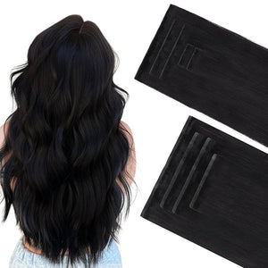 GOO GOO Invisi Edge Clip in Hair Extensions Set 16inch 160g 5pcs Injected Seamless PU Clip ins and 4pcs Classical PU Clip inslip ins Virgin Real Human Hair #1
