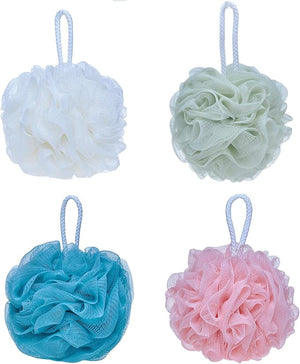 Mesh Pouf Bath Sponge Exfoliating Shower Ball Pom Cleaning Accessory
