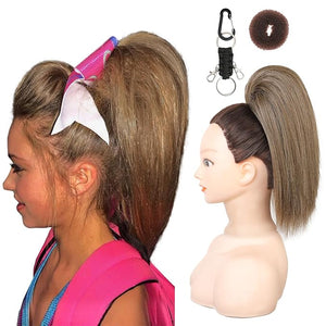 SEIKEA Cheer Ponytail Hair Piece 10 Straight Tangle-Resistant Smooth Natural Blonde Cheerleader Hairpiece Ponytail Extension for Cheer Competition Dance Performance Ash Blonde