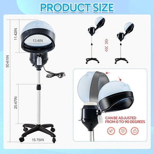 Jecery Standing Hair Steamer with Towel Styling Comb and Hair Cap for Deep Conditioning Hooded Heating Steamer for Hydration Color Processor Home Salon Use